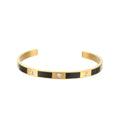 Rectangle Zircon Opening Bracelet Simple Stainless Steel
