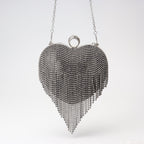 Fringed Rhinestone Bag, Birthday Party purse, Heart Shape Dinner Bag evening Clutch Purse Party, Prom Bag, Party Purse, Prom Bags Clutch, Wedding Purse Crossbody Chain - SJB-DIAMOND ELITES