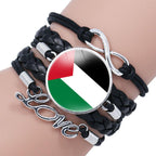 Palestinian flag keffiyeh pattern time gemstone love & ∞ style multi-layered bracelet (MAC080) - SJB-DIAMOND ELITES