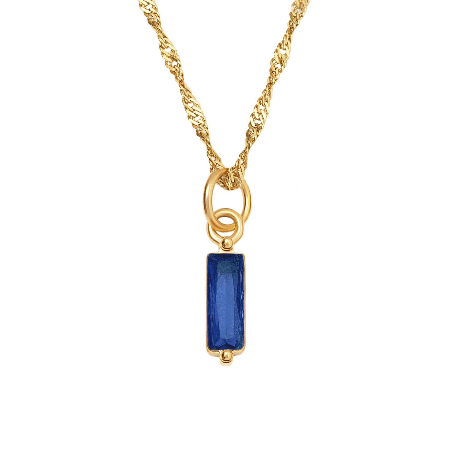 Color Twelve Birthstone Necklace Electroplating Pi-Mart