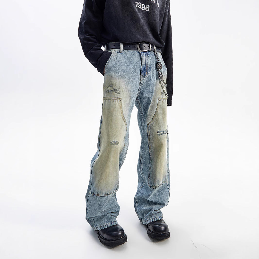 American Style Washed-out Vintage Straight Casual Loose Jeans Lootquake LLC