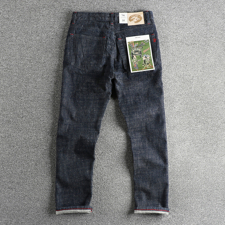 Heavy 14oz Bamboo High Cotton American Retro Jeans Men Lootquake LLC