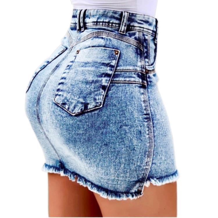 Women's Denim Shorts - Frayed Raw Hem Ripped Jeans Shorts - SJB-DIAMOND ELITES