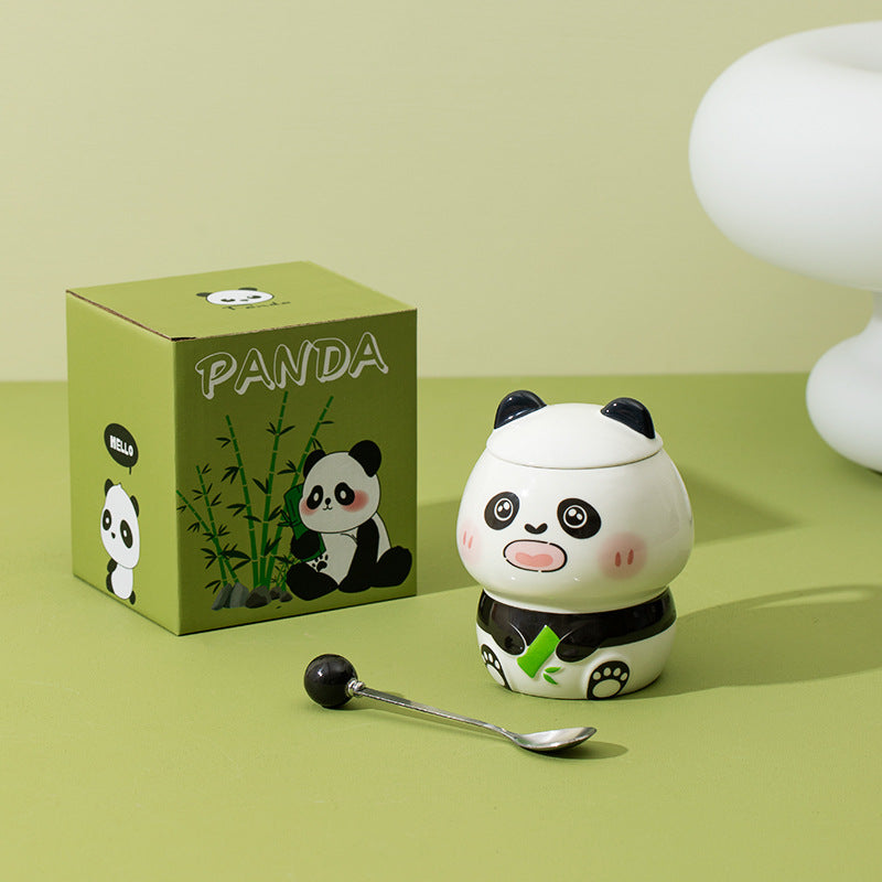 Cartoon Embossed Panda Mug Ceramic Pi-Mart