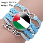 Palestinian flag keffiyeh pattern time gemstone love & ∞ style multi-layered bracelet (MAC080) - SJB-DIAMOND ELITES