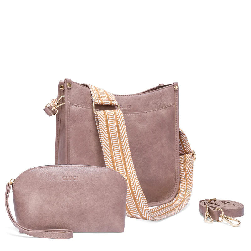 Fashion crossbody shoulder bag, versatile women's crossbody bag with two shoulder straps, small women crossbody bag, Small Crossbody Purse for Women Triple Zip, - SJB-DIAMOND ELITES