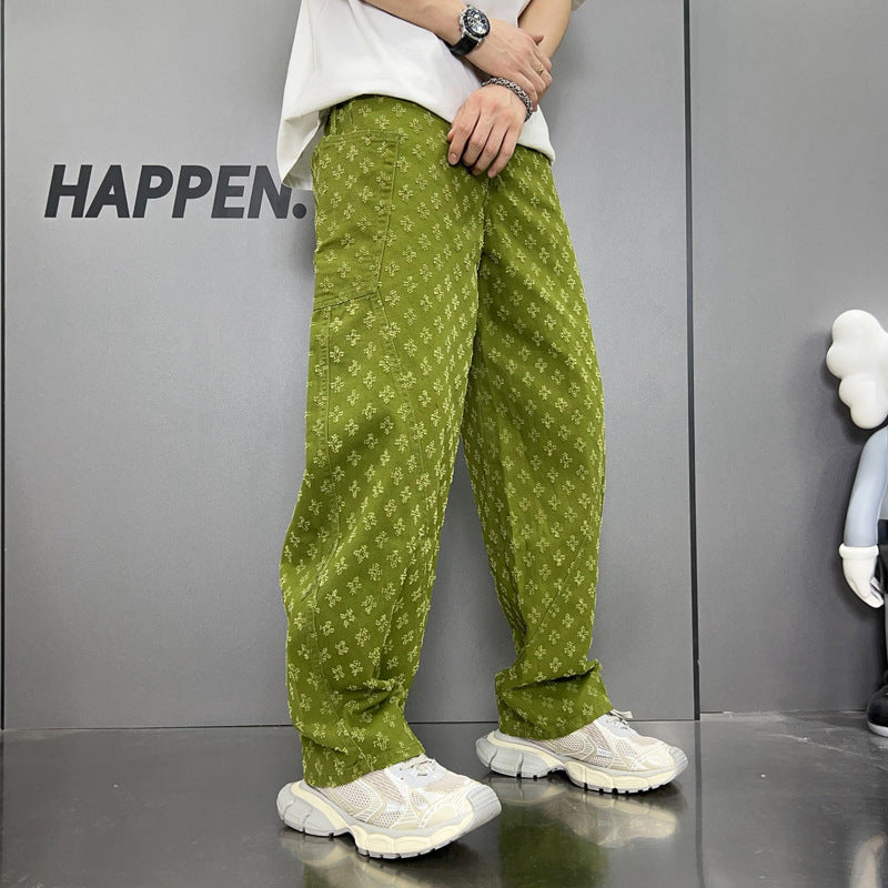 Loose Straight Washed Denim Large Pocket Pants Trendy Lootquake LLC