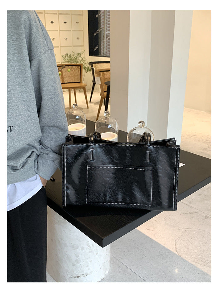 stylish tote bag, large capacity shoulder bag, tote bag chic, casual women's bag, commuter bag elegant classic - SJB-DIAMOND ELITES