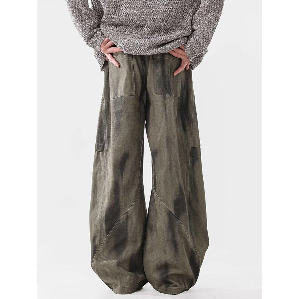 Loose Street Pleated Dirty Dyed Cargo Jeans Lootquake LLC