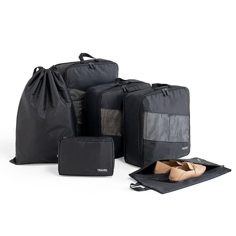 Thickened polyester cloth travel clothes storage bag, travel goods set bundle shoe cover finishing six-piece storage bag - SJB-DIAMOND ELITES