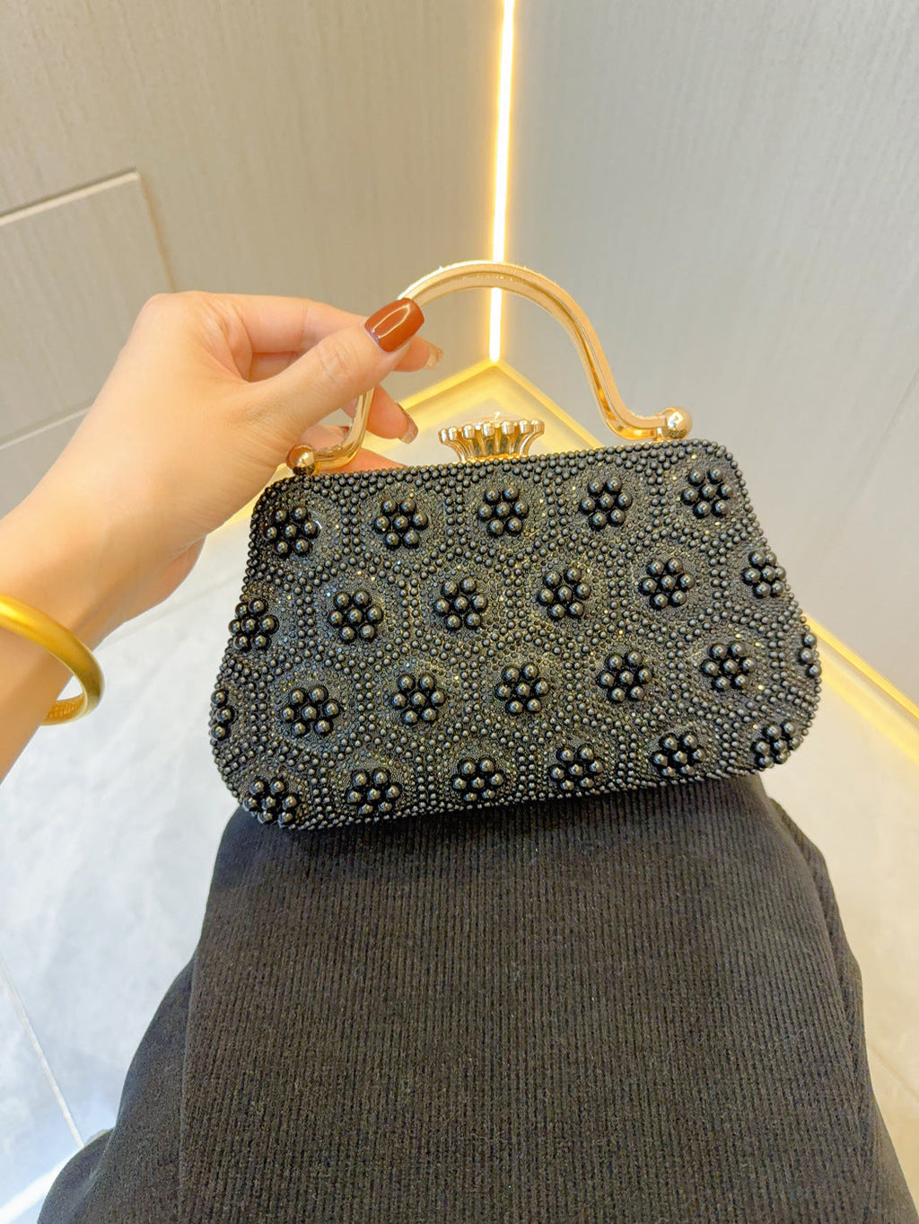 Vintage Pearl Tote Clutch Wedding evening clutch Dinner bag M4676-089113 - SJB-DIAMOND ELITES