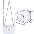 Women's Transparent evening Clutch Bag – Stylish Clear Crossbody Shoulder Bag with Removable Gold Chain Strap