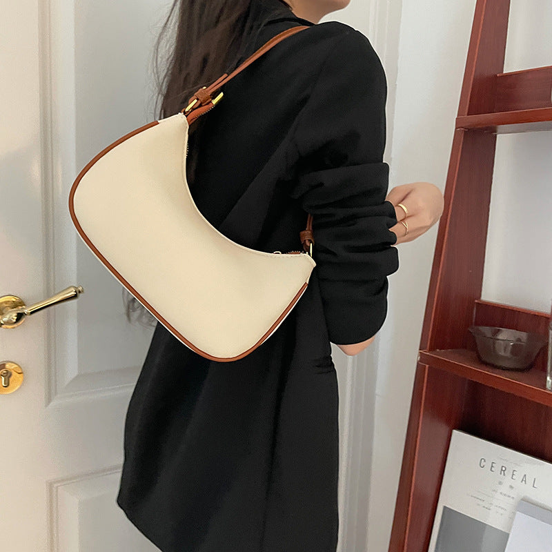 Summer female shoulder bag, contrasting crescent moon bag, small shoulder bag, small hobo purse, saddle bag shoulder handbag - SJB-DIAMOND ELITES