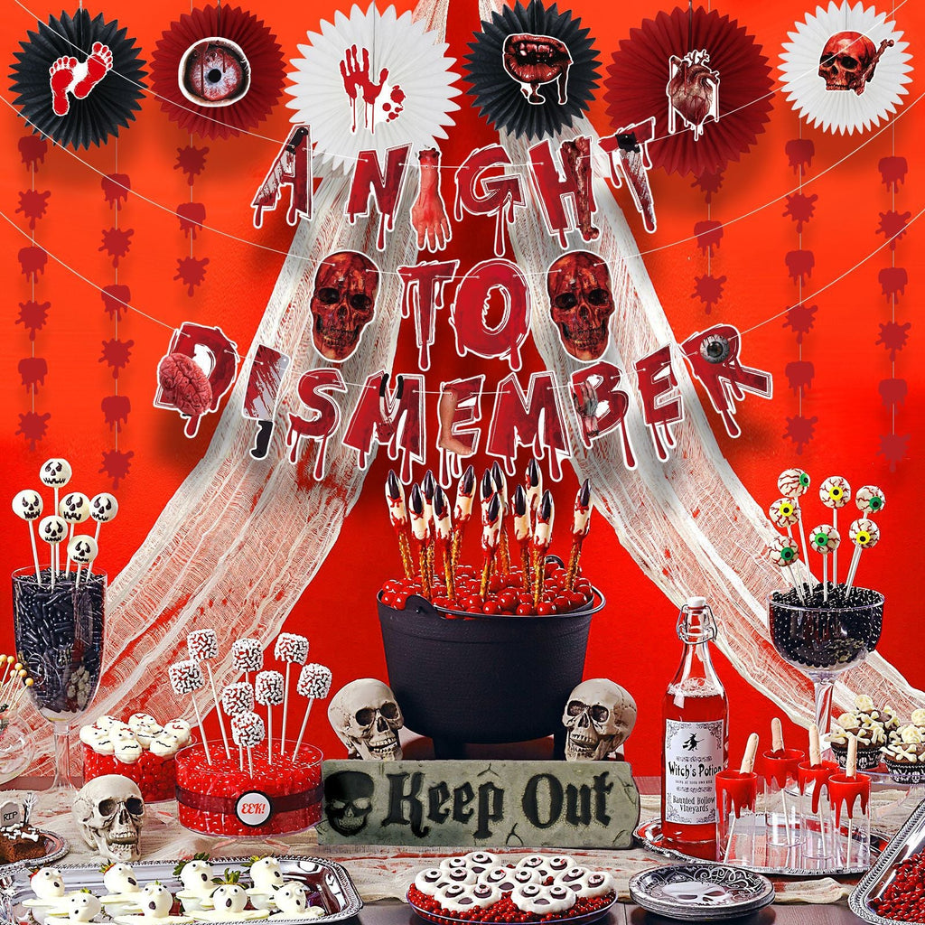 Halloween horror-themed haunted house holiday party decoration set flag background cloth card balloon honeycomb ornament - SJB-DIAMOND ELITES