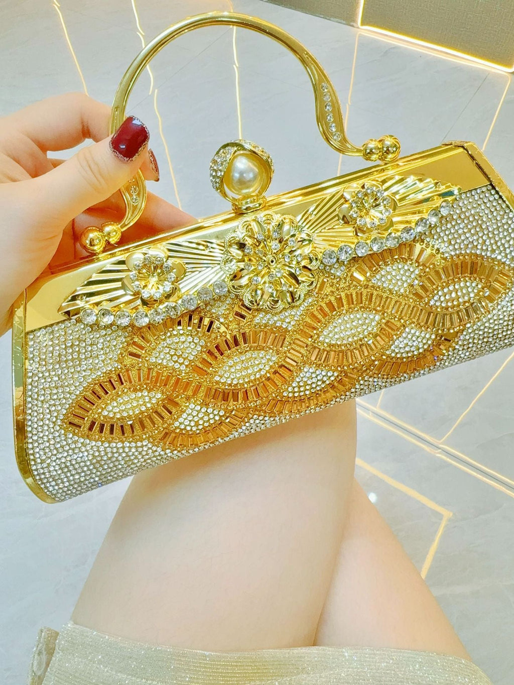 Handmade rhinestone Dinner bag Cocktail Dress Bag Hand-held skew party bag - SJB-DIAMOND ELITES