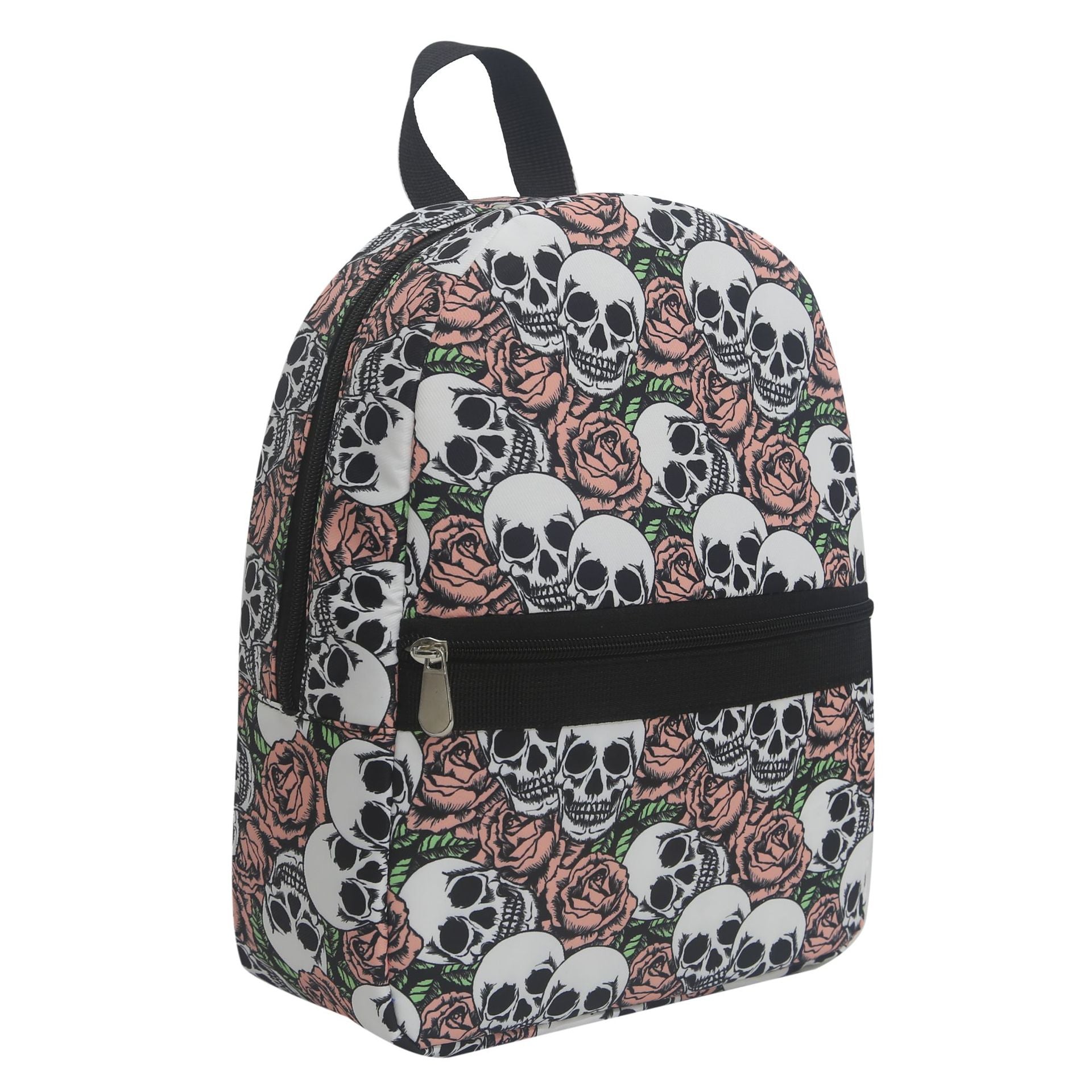 Skull rose pattern print backpack, waterproof nylon backpack purse lightweight - SJB-DIAMOND ELITES