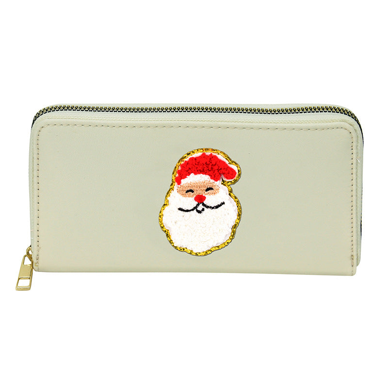 Women's alphabet embroidered wallet, long coin purse, nylon zipper ticket holder, multi-function card bag - SJB-DIAMOND ELITES