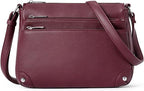 Small crossbody bag for women, shoulder bag multi-zip pocket bag, classic function messenger bag