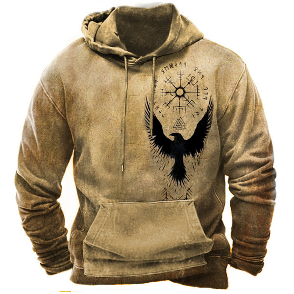 Men's 3D Printed Hooded Pocket Sweatshirt Pi-Mart