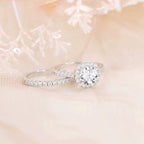 925 Inlaid 7mm Round Zircon Set Simulation Diamond Ring Pi-Mart