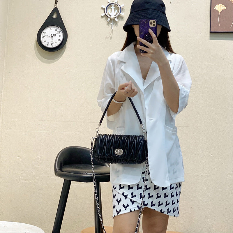 Women's Rhombus Diamond Chain Bag - Small Hobo Crossbody Shoulder Bag - SJB-DIAMOND ELITES