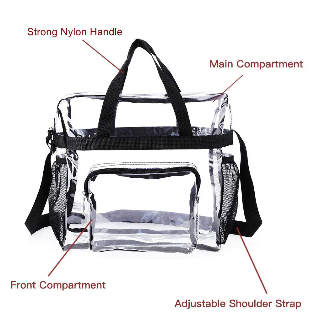 PVC transparent bag, tote bag large, portable travel storage bag for men and women, clear bag for stadium events - SJB-DIAMOND ELITES