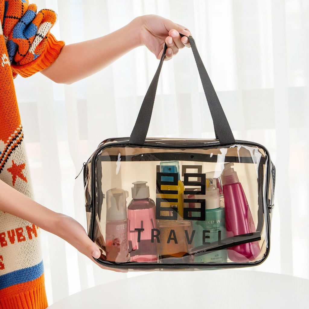 Transparent Toiletry Bag,Wash bag portable cosmetic bag, waterproof travel cosmetics large-capacity storage bag - SJB-DIAMOND ELITES
