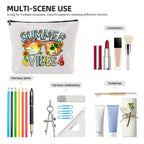 Linen printed cosmetic bag, cosmetic lipstick storage bag, small simple zipper evening clutch bag, - SJB-DIAMOND ELITES