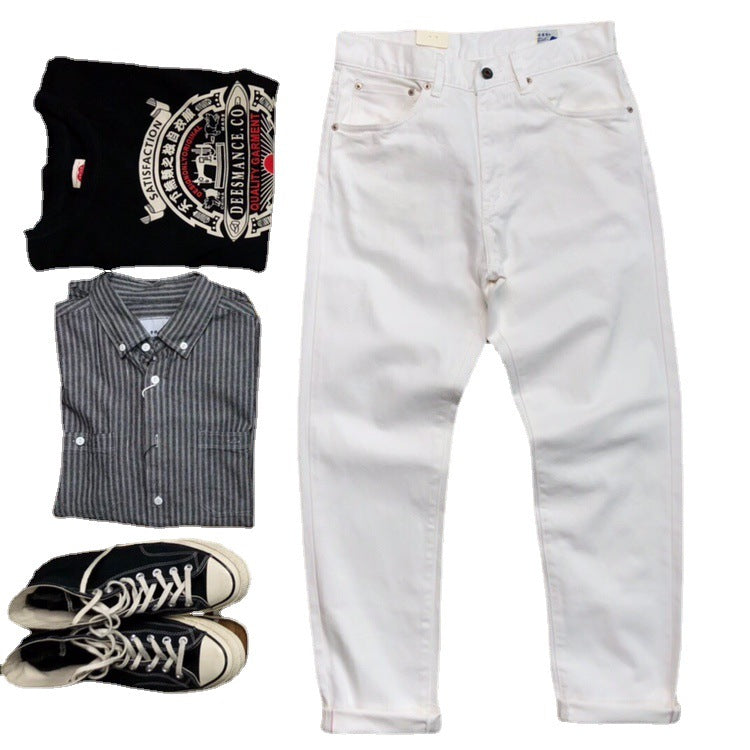 New Straight Men's Casual White Jeans Lootquake LLC