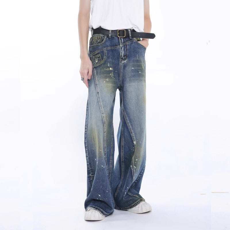 Fashion Brand Personalized Three-dimensional Cut Stitching Jeans Men Lootquake LLC