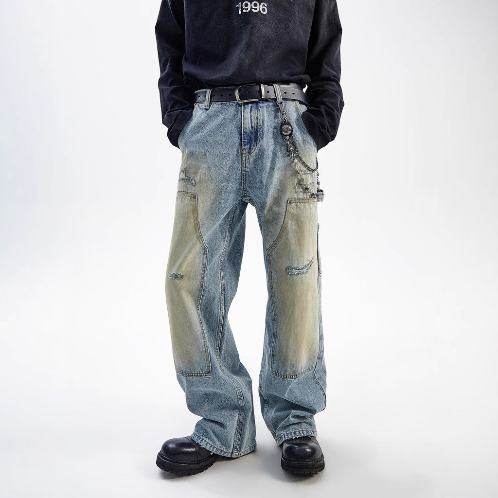 American Style Washed-out Vintage Straight Casual Loose Jeans Lootquake LLC