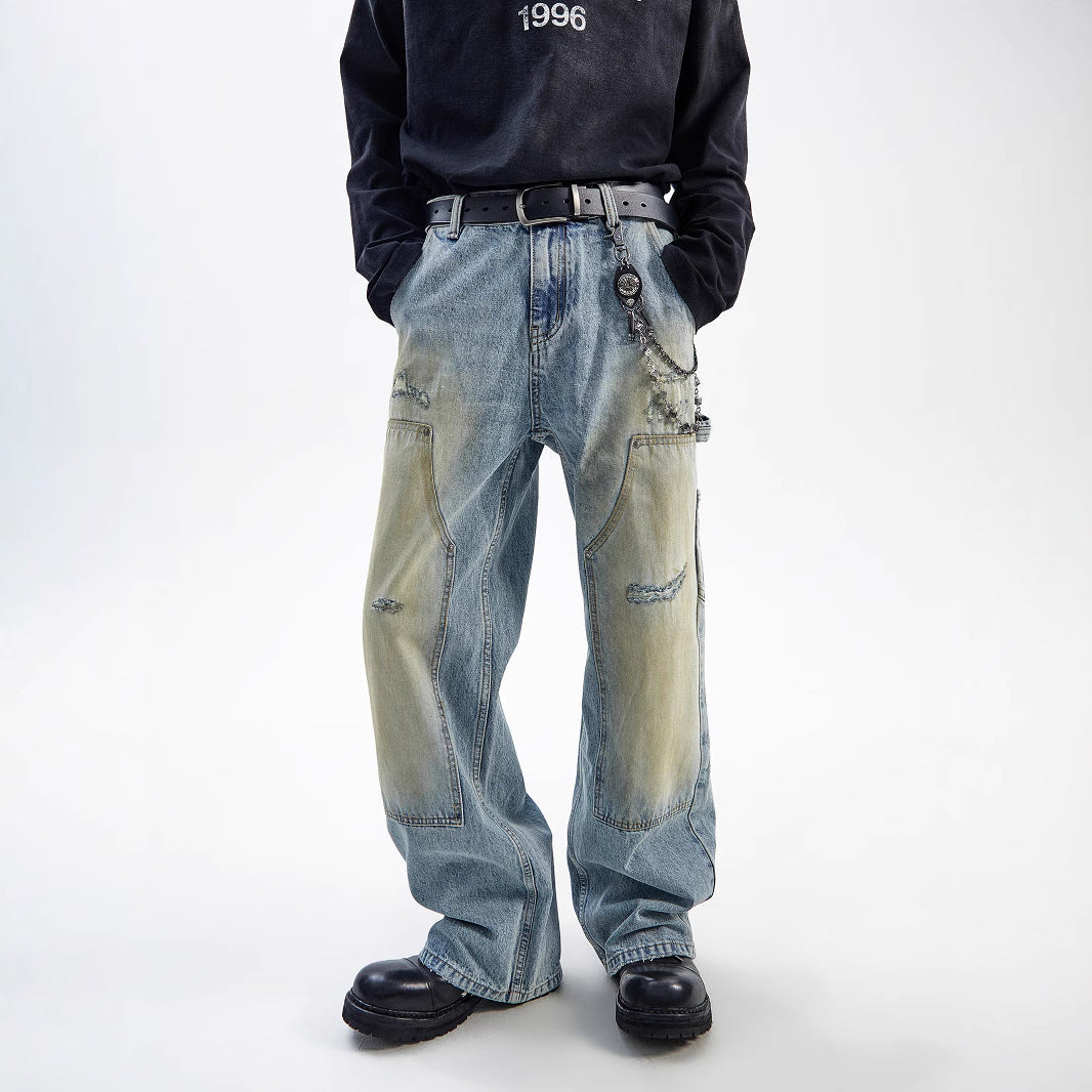American Style Washed-out Vintage Straight Casual Loose Jeans Lootquake LLC