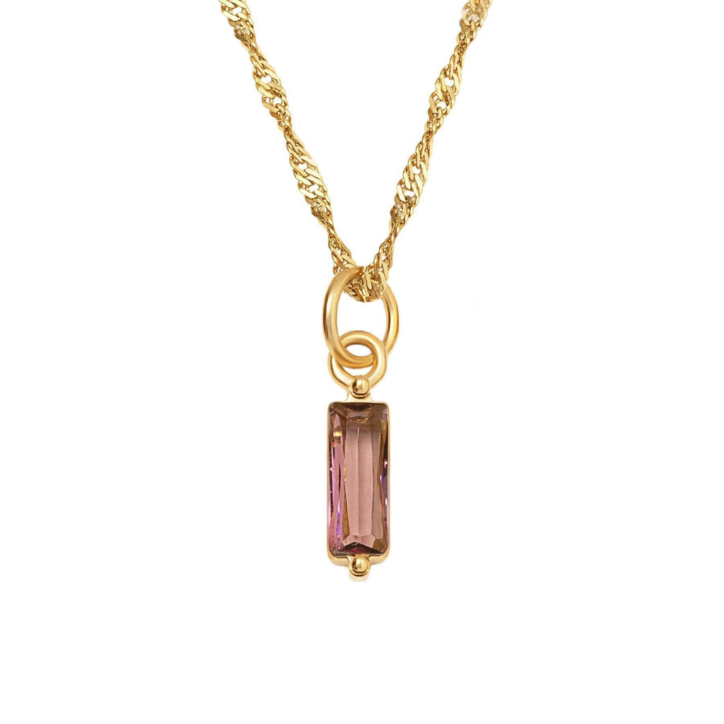 Color Twelve Birthstone Necklace Electroplating Pi-Mart
