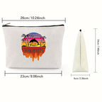 Linen printed cosmetic bag, cosmetic lipstick storage bag, small simple zipper evening clutch bag, - SJB-DIAMOND ELITES