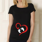 Maternity Shirt Maternity Cute Baby Printed O-Neck Lootquake LLC