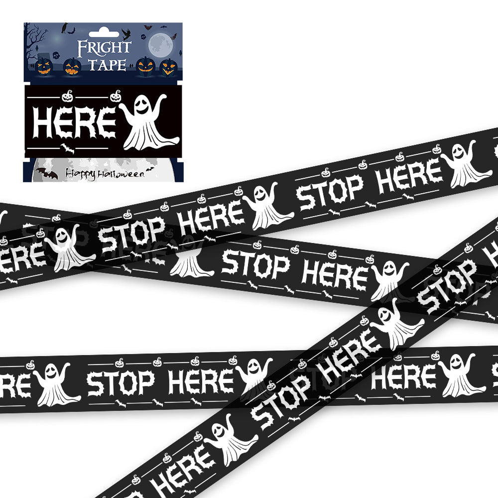 Halloween Warning Strip Tape - Plastic Isolation Decoration Tape for Horror Atmosphere - SJB-DIAMOND ELITES