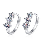 S925 Sterling Silver Plated Pt950 High-grade Ear Ring Moissanite Ear Studs