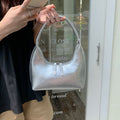 Silver mini hobo shoulder bag, small shoulder purse, women's summer shoulder bag, small hobo handbag - SJB-DIAMOND ELITES