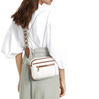 Small Crossbody Purse for Women Triple Zip, Color Matching Multifunctional Zipper Crossbody Bag, Small Square Bag PU Shoulder Bag, - SJB-DIAMOND ELITES
