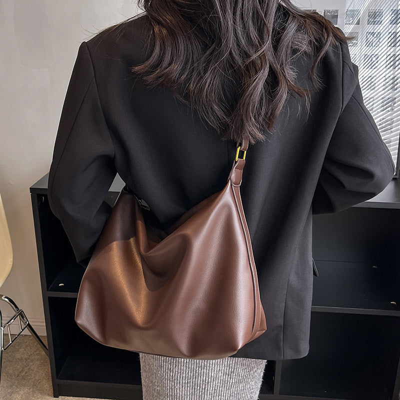 Hobo bag for women, solid color fashion large capacity shoulder bag, crossbody bag casual versatile commuter tote bag - SJB-DIAMOND ELITES