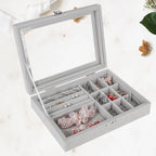 Flannel jewelry storage box, anti-oxidation transparent portable jewelry box, earrings, earrings, jewelry box. - SJB-DIAMOND ELITES