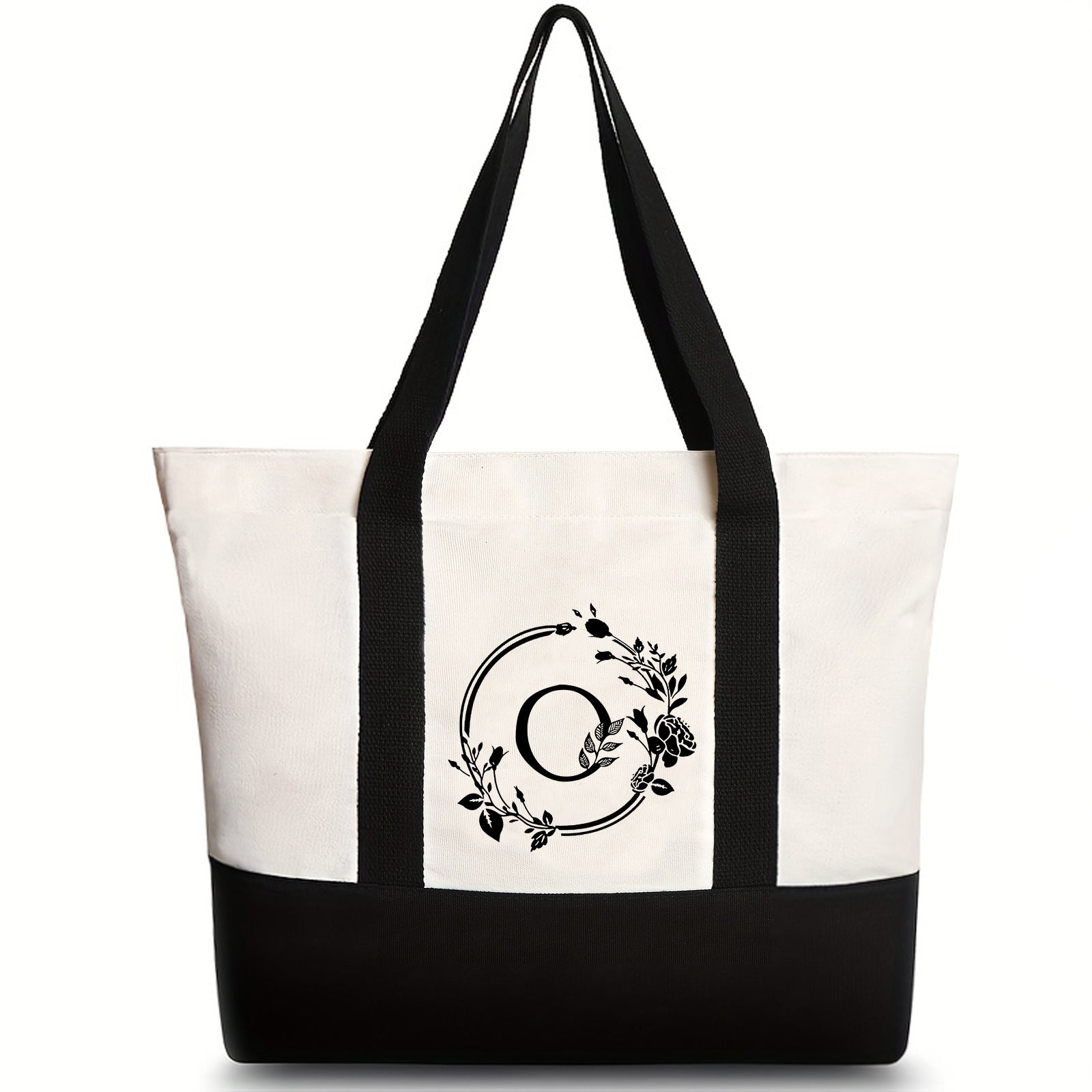 Canvas shoulder bag, large capacity letter print tote bag, women's fashion lightweight portable gift bag - SJB-DIAMOND ELITES