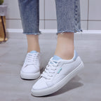 White Women's Sneakers - Flat Bottom Casual Shoes - SJB-DIAMOND ELITES