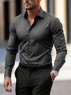Men's Long Sleeve Business Formal Wear Slim Fit Shirt