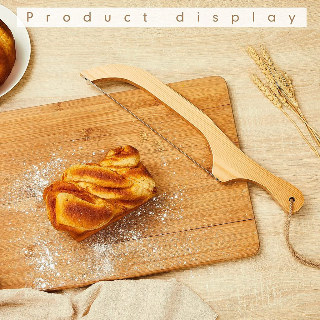 Wooden Bread Slicing Knife With Serrated Teeth Pi-Mart