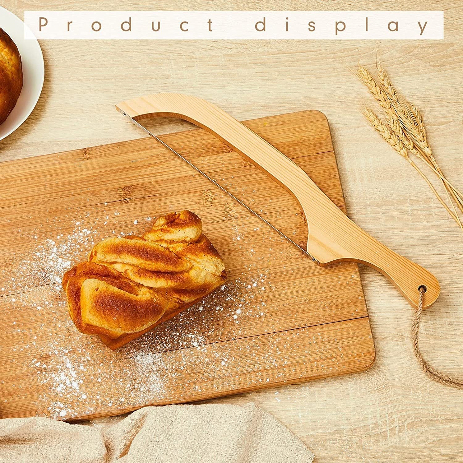 Wooden Bread Slicing Knife With Serrated Teeth Pi-Mart
