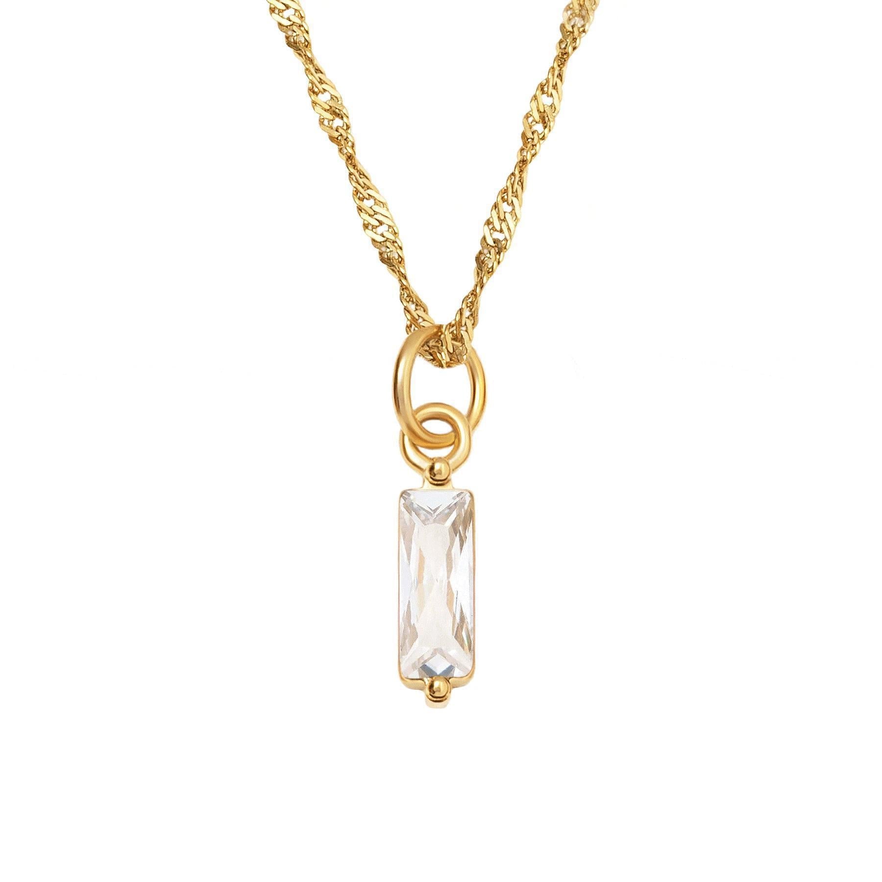 Color Twelve Birthstone Necklace Electroplating Pi-Mart