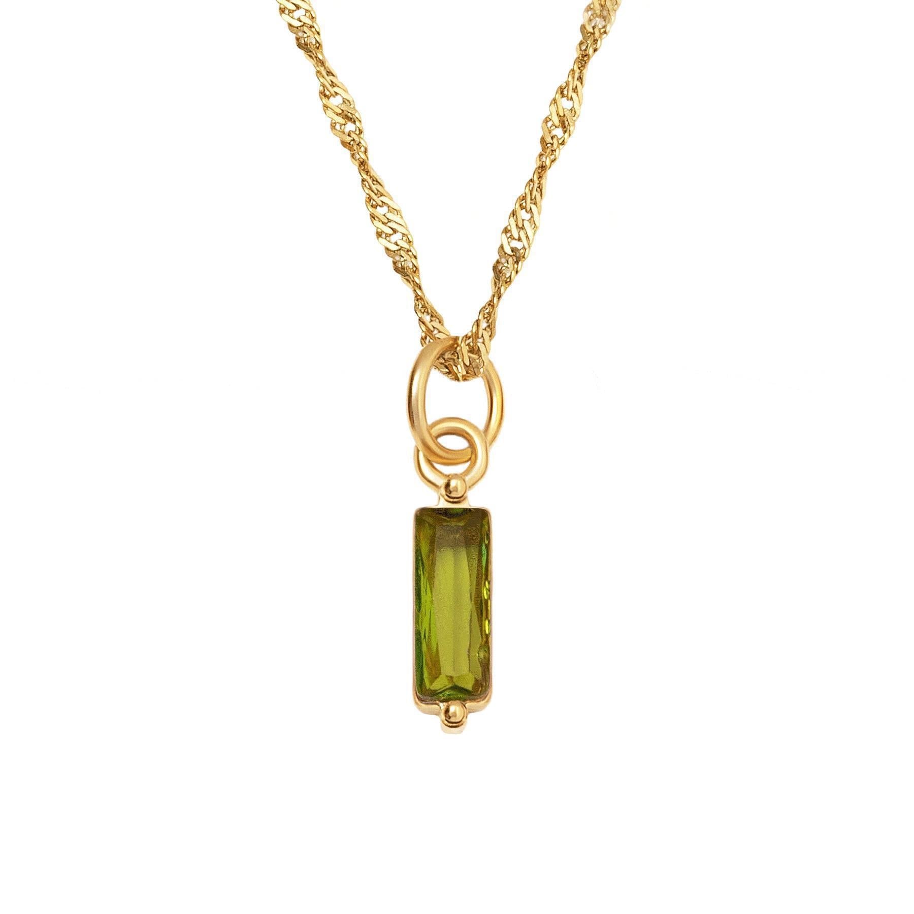 Color Twelve Birthstone Necklace Electroplating Pi-Mart