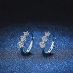 S925 Sterling Silver Plated Pt950 High-grade Ear Ring Moissanite Ear Studs