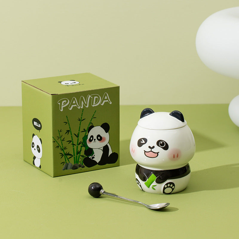 Cartoon Embossed Panda Mug Ceramic Pi-Mart